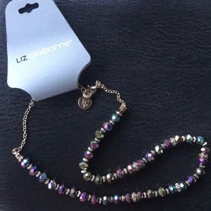 ⚜️Liz Claiborne Iridescent Beaded Necklace! NWT!